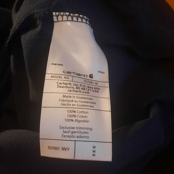 Carhartt NWT Mens Navy Loose Fit Logo Long Sleeve Crew Neck Shirt Size M - Picture 5 of 8